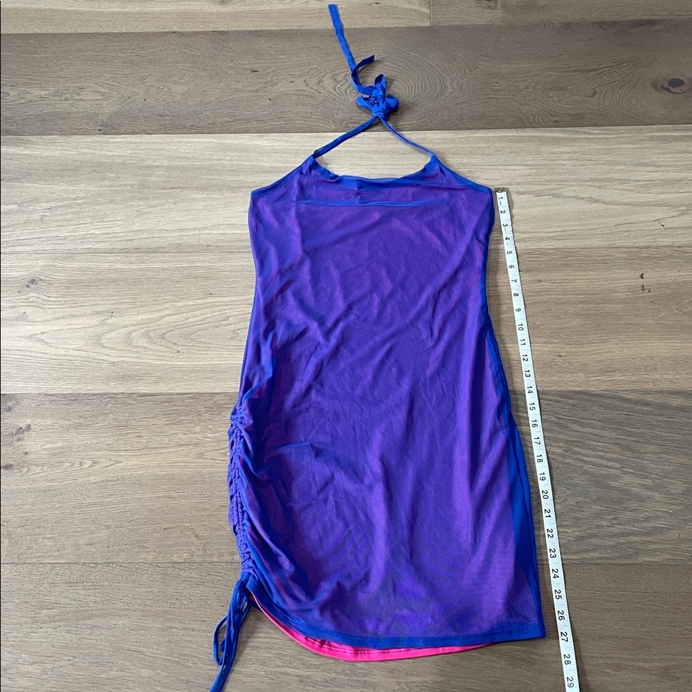 SORELLA Mini Mesh Ruched Dress Size Large - Picture 10 of 10